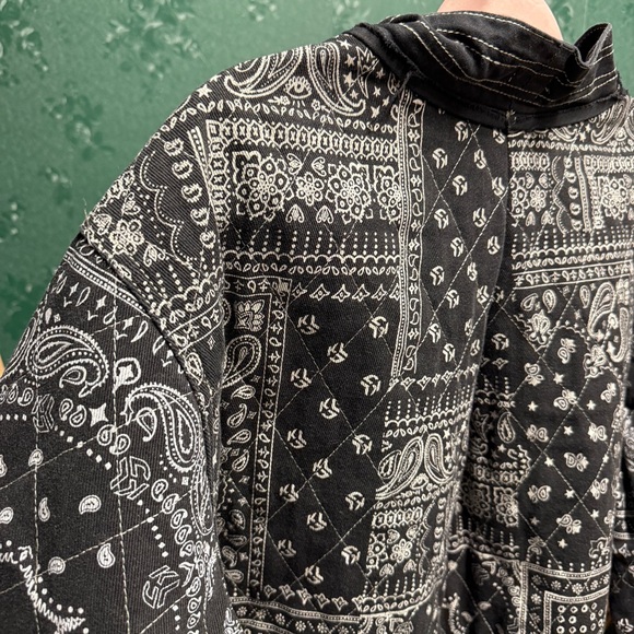 Pol Medium Black Paisley Denim Jacket - Picture 4 of 5